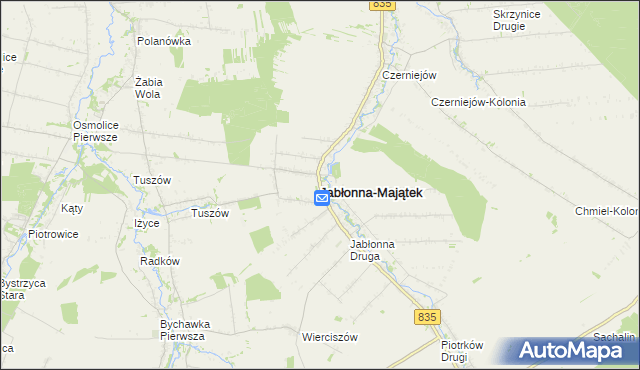 mapa Jabłonna-Majątek, Jabłonna-Majątek na mapie Targeo