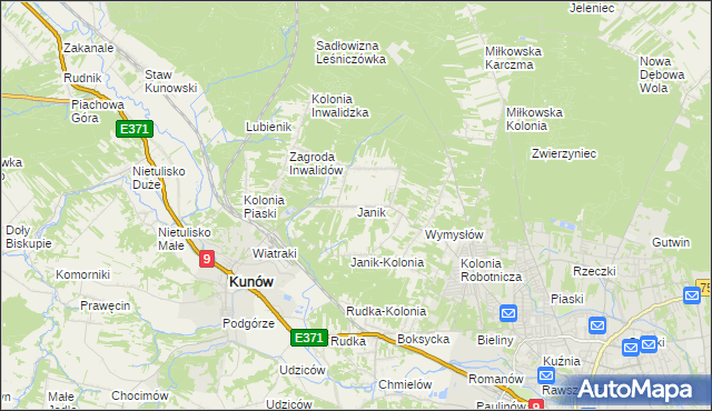 mapa Janik, Janik na mapie Targeo