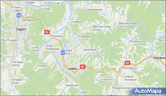 mapa Jankowce, Jankowce na mapie Targeo