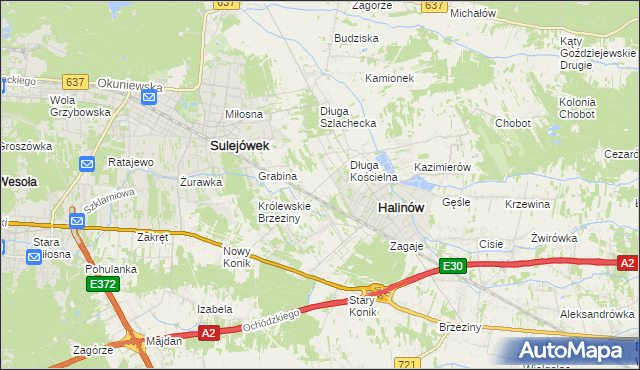 mapa Józefin gmina Halinów, Józefin gmina Halinów na mapie Targeo