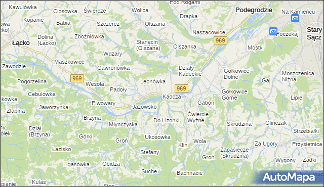 mapa Kadcza, Kadcza na mapie Targeo