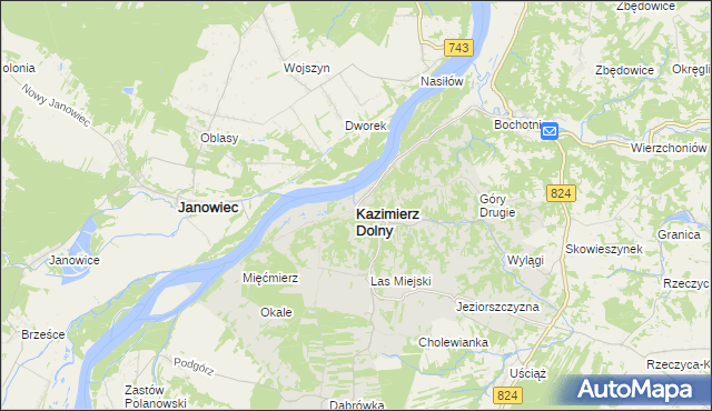 mapa Kazimierz Dolny, Kazimierz Dolny na mapie Targeo