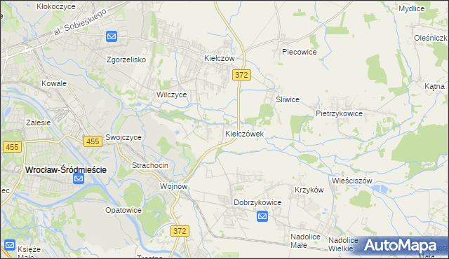 mapa Kiełczówek, Kiełczówek na mapie Targeo