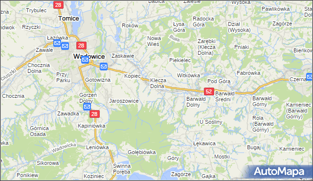mapa Klecza Górna, Klecza Górna na mapie Targeo