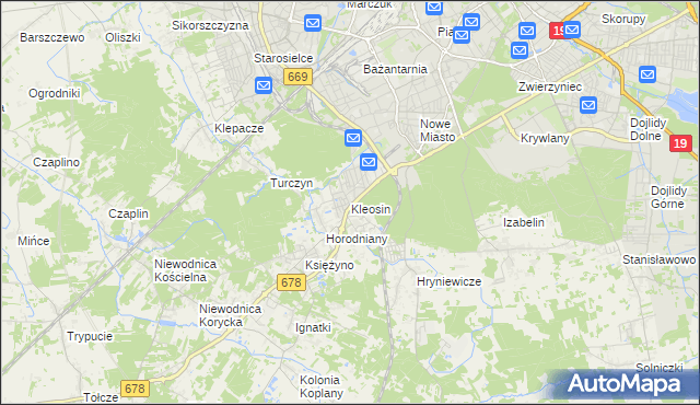 mapa Kleosin, Kleosin na mapie Targeo