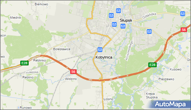 mapa Kobylnica powiat słupski, Kobylnica powiat słupski na mapie Targeo