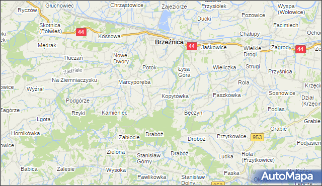 mapa Kopytówka, Kopytówka na mapie Targeo