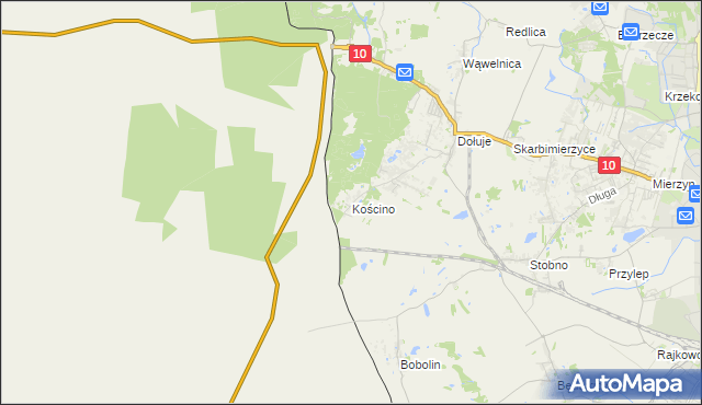 mapa Kościno, Kościno na mapie Targeo