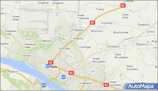 mapa Kostrogaj, Kostrogaj na mapie Targeo