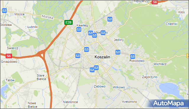 mapa Koszalina, Koszalin na mapie Targeo