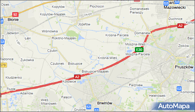 mapa Krosna-Wieś, Krosna-Wieś na mapie Targeo