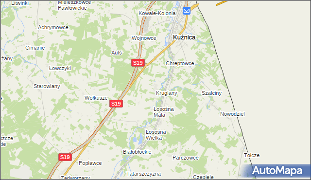 mapa Kruglany, Kruglany na mapie Targeo