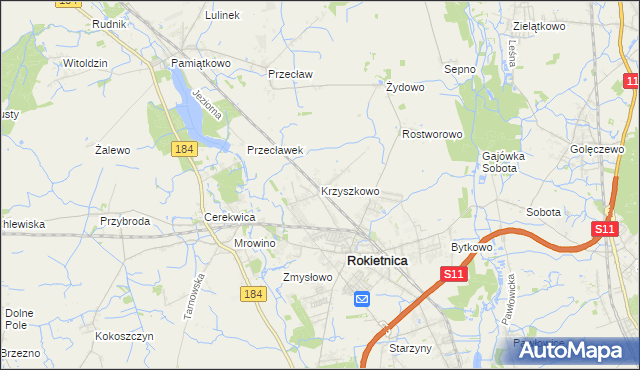 mapa Krzyszkowo, Krzyszkowo na mapie Targeo