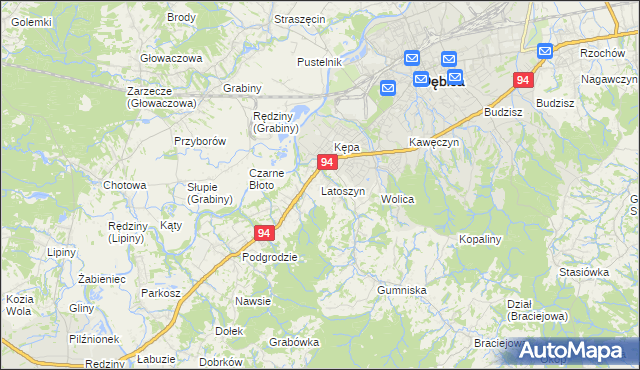 mapa Latoszyn, Latoszyn na mapie Targeo