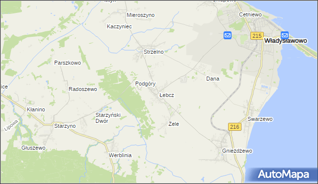 mapa Łebcz, Łebcz na mapie Targeo