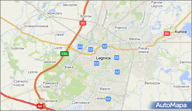 mapa Legnicy, Legnica na mapie Targeo