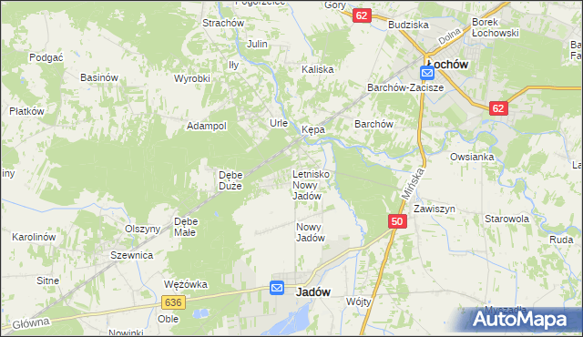 mapa Letnisko Nowy Jadów, Letnisko Nowy Jadów na mapie Targeo