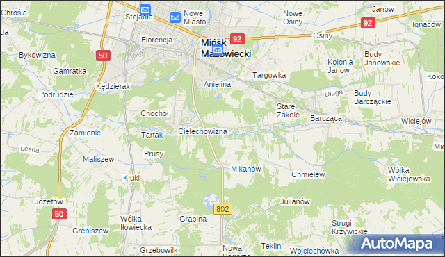 mapa Marianka gmina Mińsk Mazowiecki, Marianka gmina Mińsk Mazowiecki na mapie Targeo