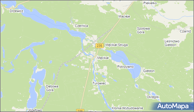 mapa Męcikał, Męcikał na mapie Targeo