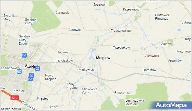 mapa Mełgiew, Mełgiew na mapie Targeo