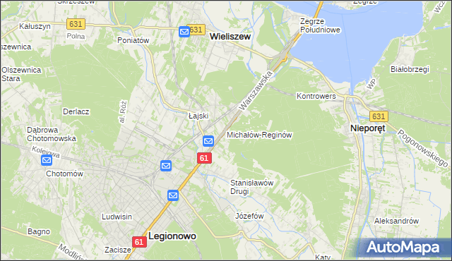 mapa Michałów-Reginów, Michałów-Reginów na mapie Targeo