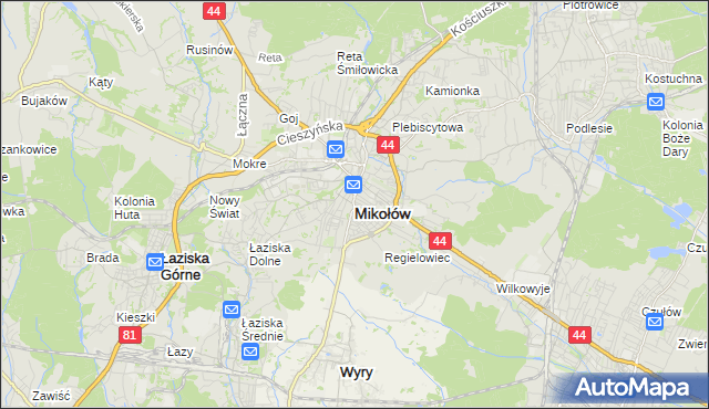 mapa Mikołów, Mikołów na mapie Targeo