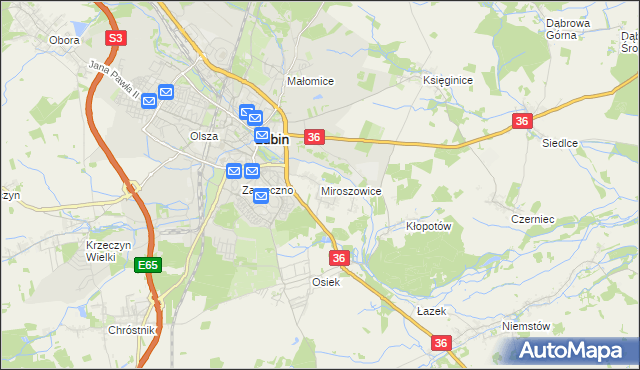 mapa Miroszowice, Miroszowice na mapie Targeo