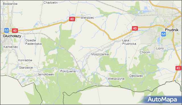 mapa Moszczanka gmina Prudnik, Moszczanka gmina Prudnik na mapie Targeo