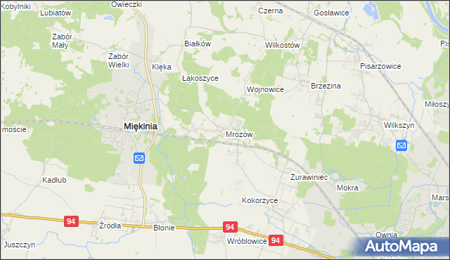 mapa Mrozów, Mrozów na mapie Targeo