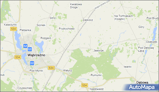 mapa Myśliwiec, Myśliwiec na mapie Targeo