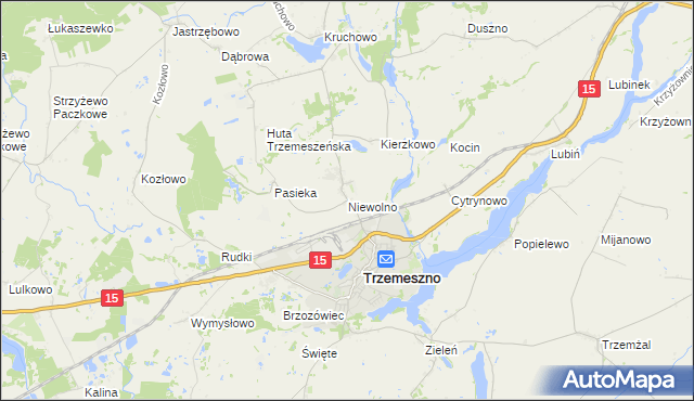 mapa Niewolno, Niewolno na mapie Targeo