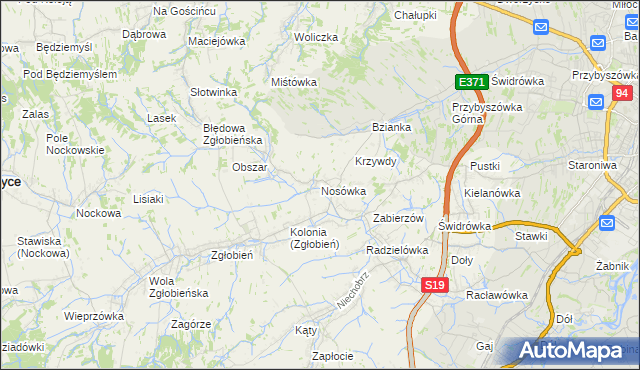 mapa Nosówka, Nosówka na mapie Targeo