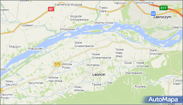 mapa Nowe Gniewniewice, Nowe Gniewniewice na mapie Targeo