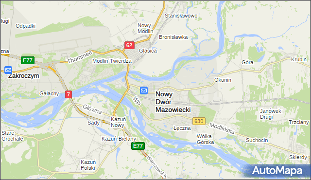 mapa Nowy Dwór Mazowiecki, Nowy Dwór Mazowiecki na mapie Targeo