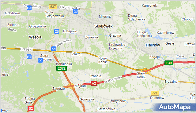 mapa Nowy Konik, Nowy Konik na mapie Targeo