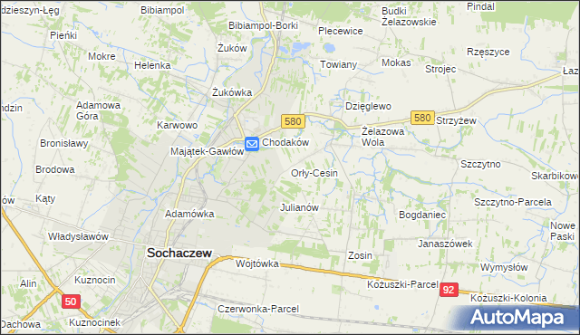 mapa Orły-Cesin, Orły-Cesin na mapie Targeo