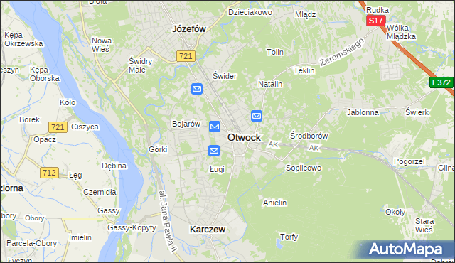 mapa Otwock, Otwock na mapie Targeo