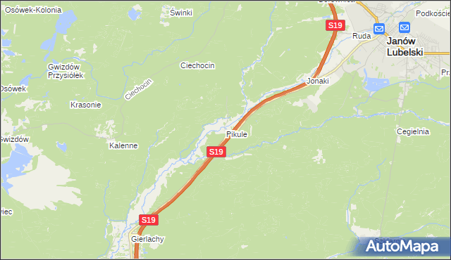 mapa Pikule, Pikule na mapie Targeo