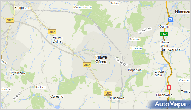 mapa Piława Górna, Piława Górna na mapie Targeo