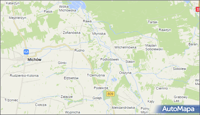 mapa Podlodówek, Podlodówek na mapie Targeo