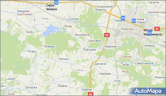 mapa Podrudzie, Podrudzie na mapie Targeo