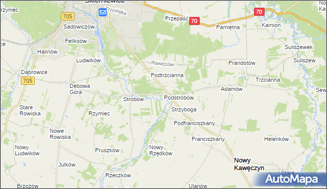 mapa Podstrobów, Podstrobów na mapie Targeo