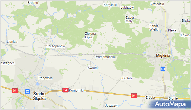 mapa Przedmoście gmina Środa Śląska, Przedmoście gmina Środa Śląska na mapie Targeo