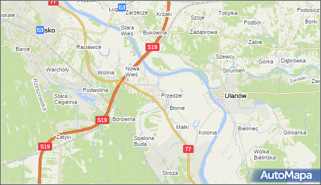 mapa Przędzel, Przędzel na mapie Targeo
