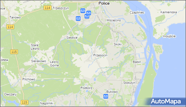 mapa Przęsocin, Przęsocin na mapie Targeo