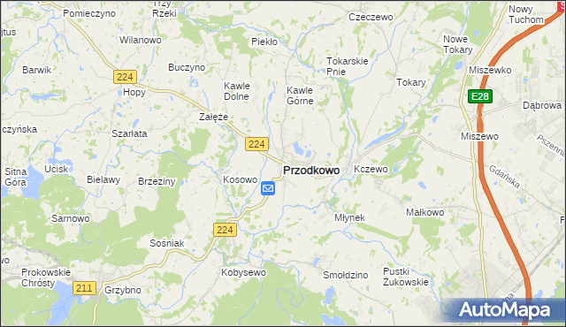 mapa Przodkowo, Przodkowo na mapie Targeo