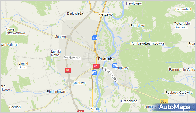 mapa Pułtusk, Pułtusk na mapie Targeo