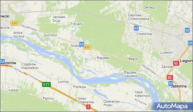 mapa Rajszew, Rajszew na mapie Targeo