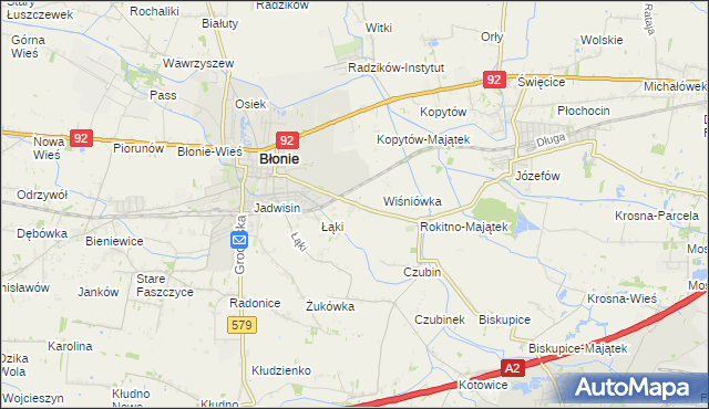 mapa Rokitno gmina Błonie, Rokitno gmina Błonie na mapie Targeo