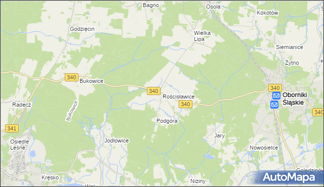 mapa Rościsławice, Rościsławice na mapie Targeo